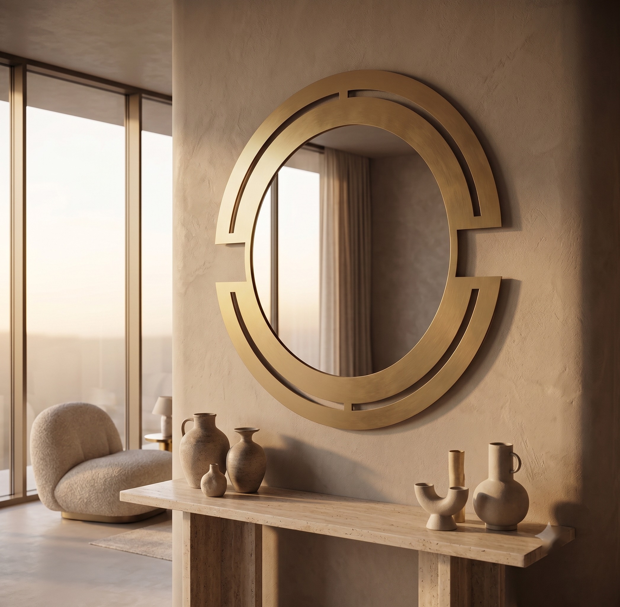 Aura Cutout Round Mirror