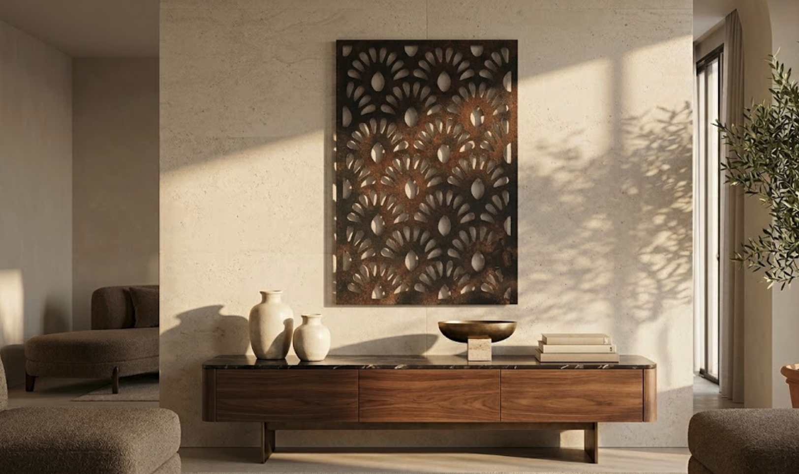 Metal Laser Cut 3D Leaf Wall Art